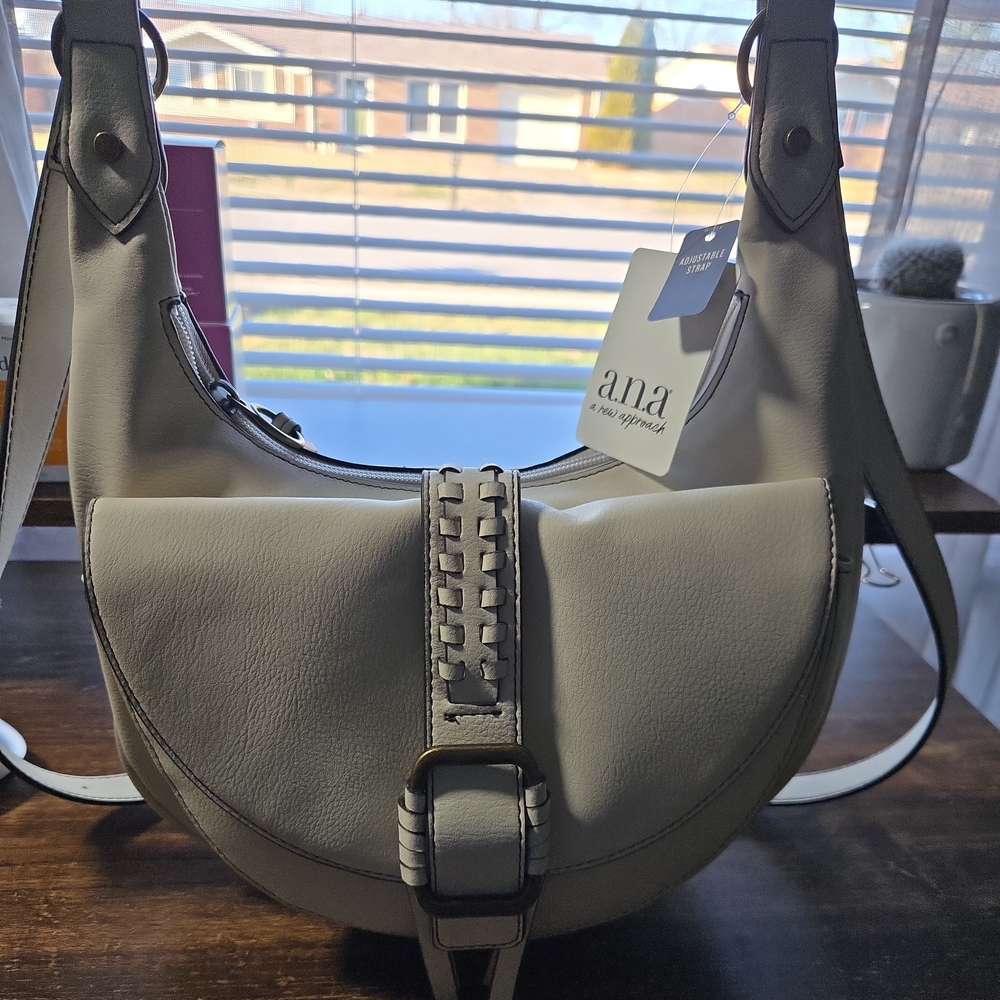 A.N.A. A New Approach Cream Crossbody Shoulder Bag Adjustable Strap NWTβ
